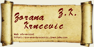 Zorana Krnčević vizit kartica